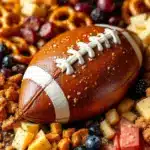 easy football charcuterie board with pretzels and cheese - featured image