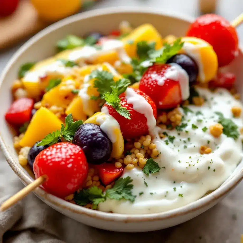 Easy Rainbow Fruit Kabobs preparation steps