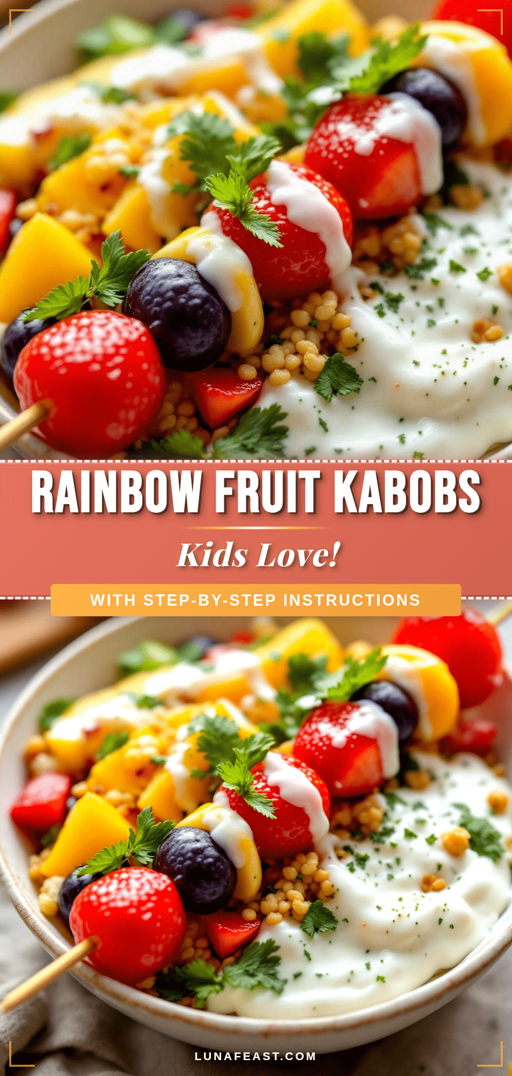 Easy Rainbow Fruit Kabobs recipe