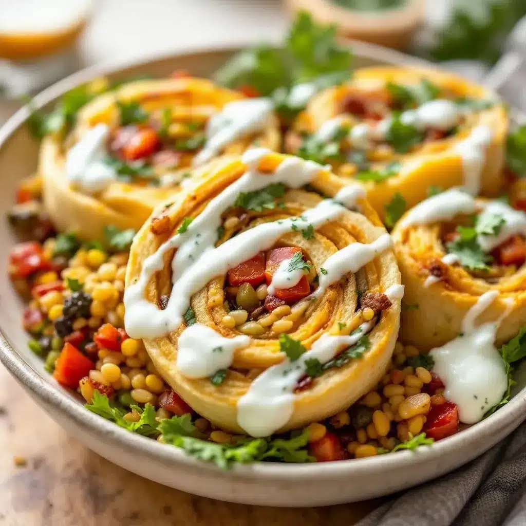Easy Turkey Ranch Pinwheel Rolls preparation steps