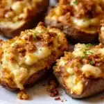 french onion soup stuffed baked potatoes - featured image