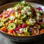 greek cucumber salad with feta - featured image
