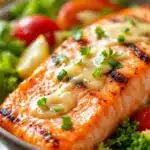 grilled salmon with lemon garlic butter - featured image
