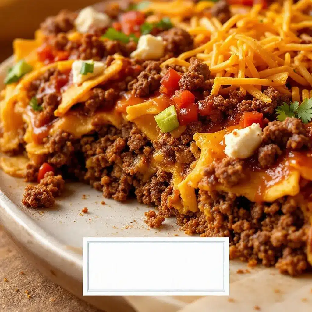 loaded nacho bar with ground beef preparation steps