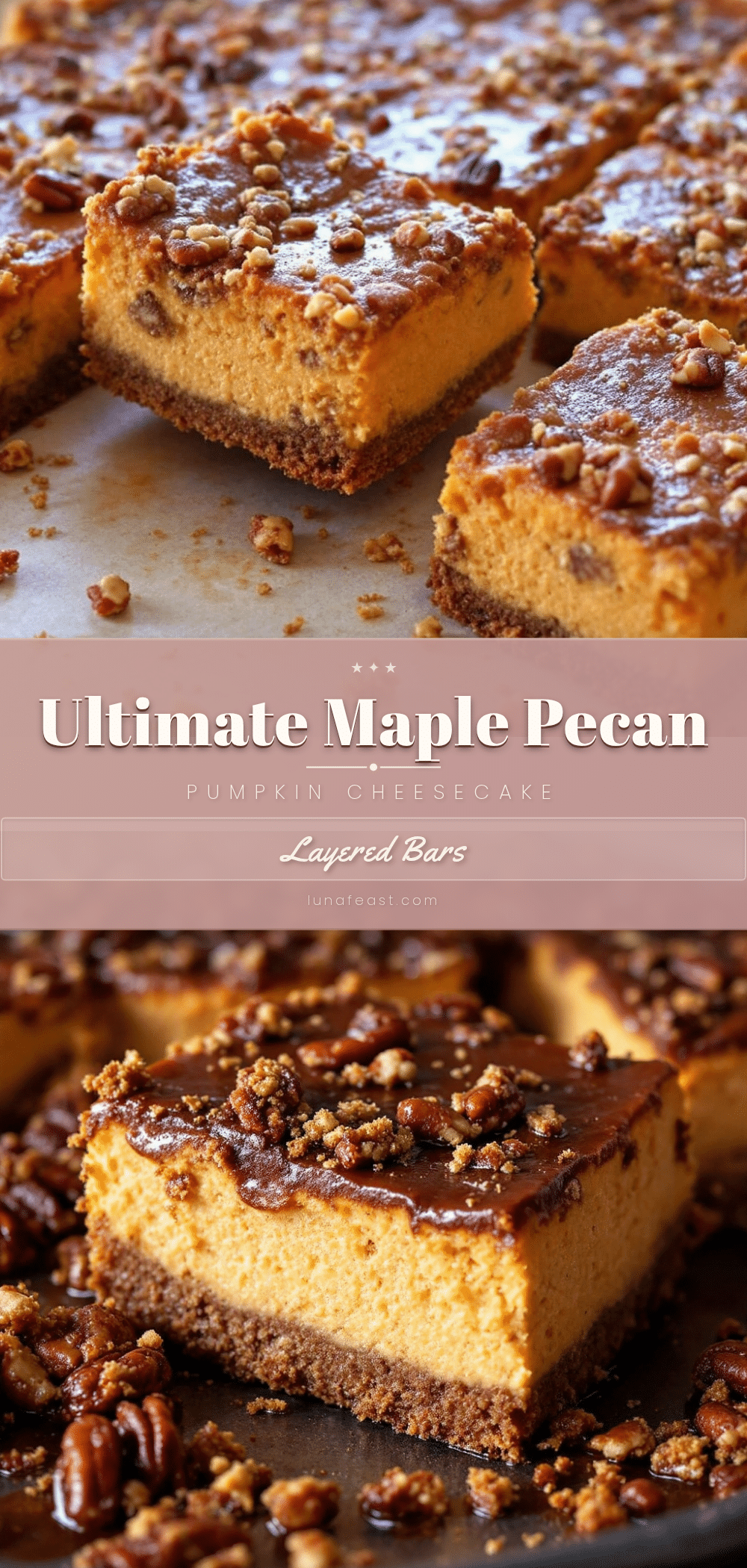 maple pecan pumpkin cheesecake bars recipe