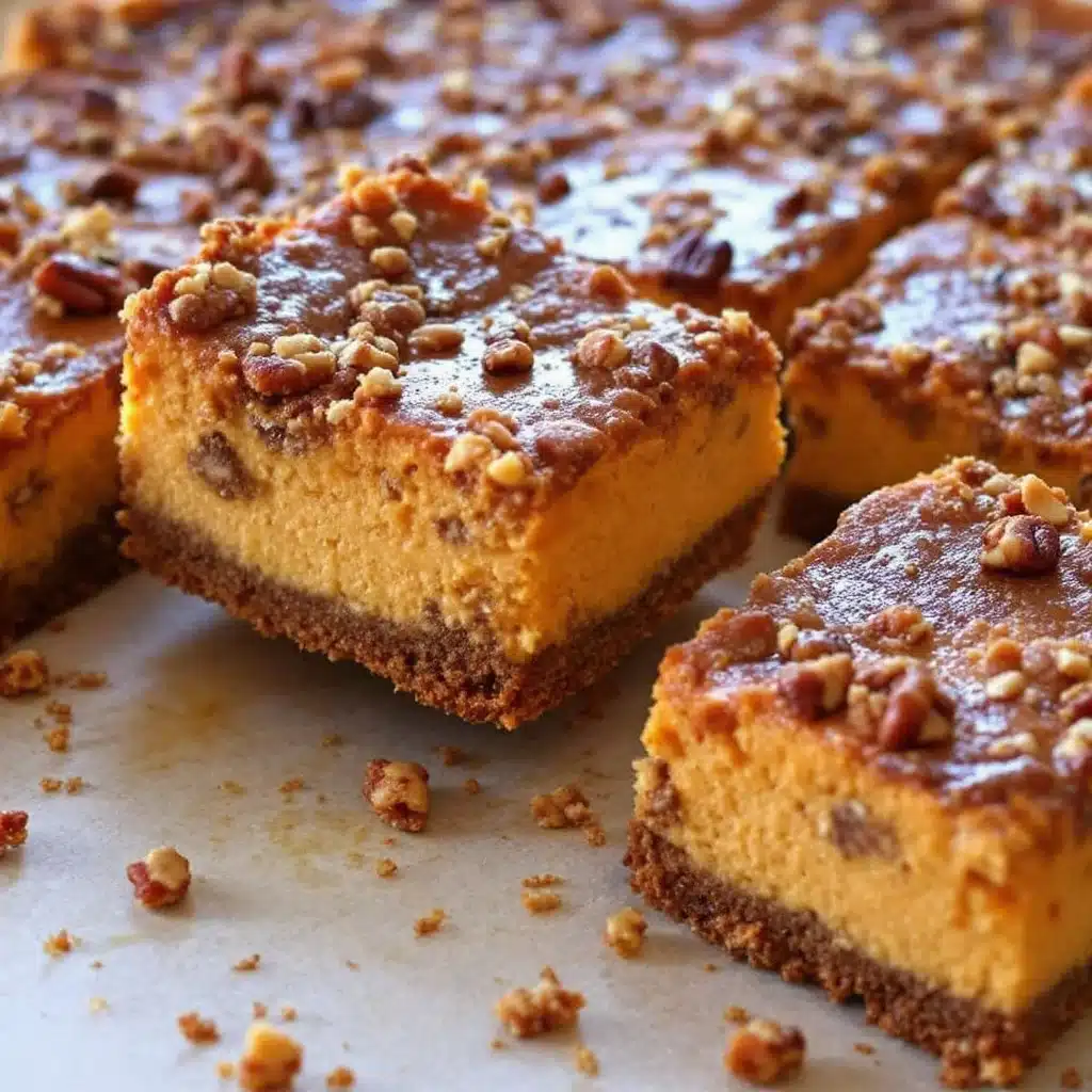 maple pecan pumpkin cheesecake bars - featured image