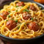 mummy meatball halloween pasta - featured image