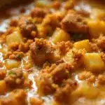 one-pot cheeseburger potato soup - featured image