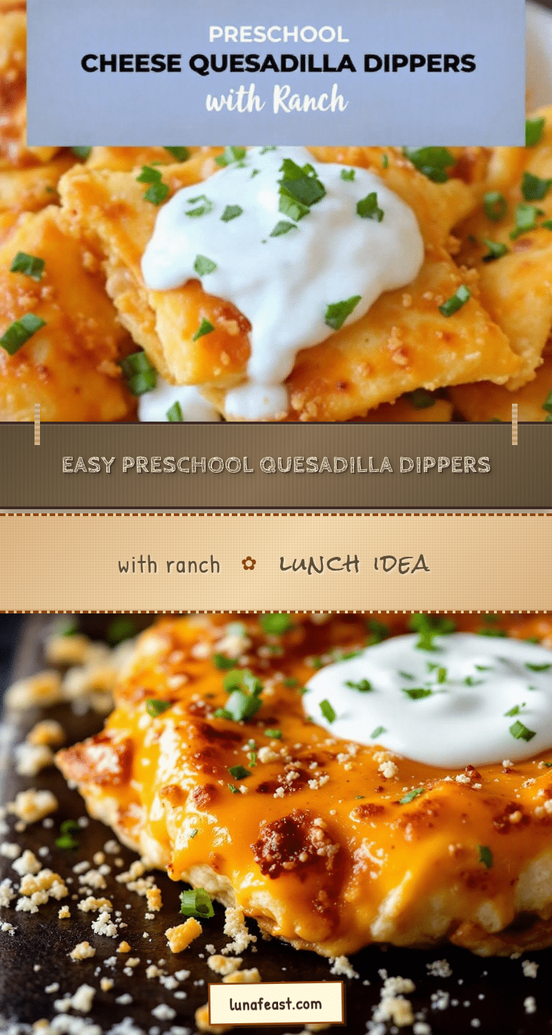 preschool cheese quesadilla dippers with ranch recipe