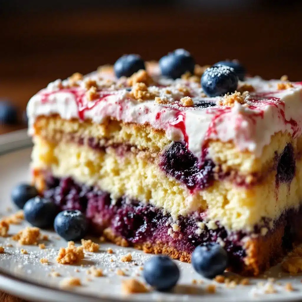 red white and blueberry icebox cake - featured image
