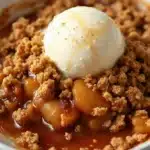 salted caramel apple crisp - featured image