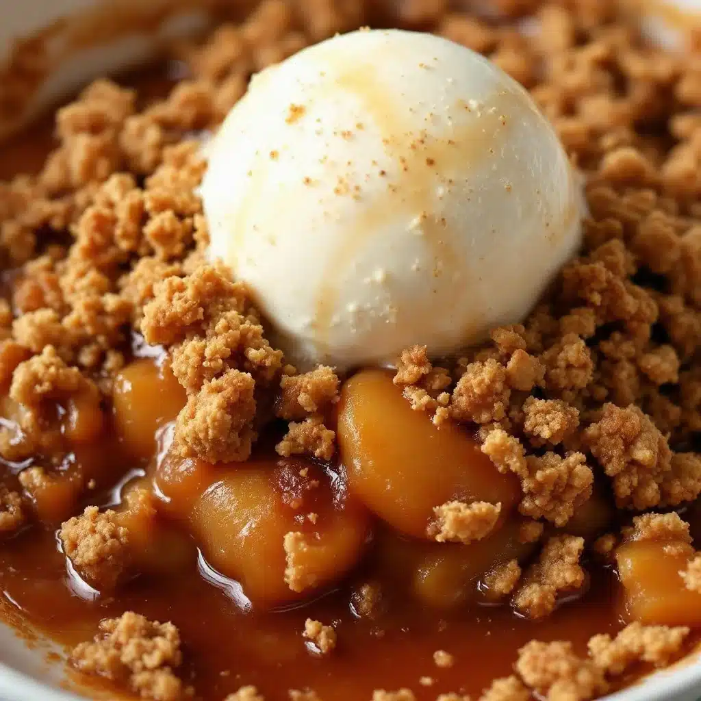 salted caramel apple crisp - featured image