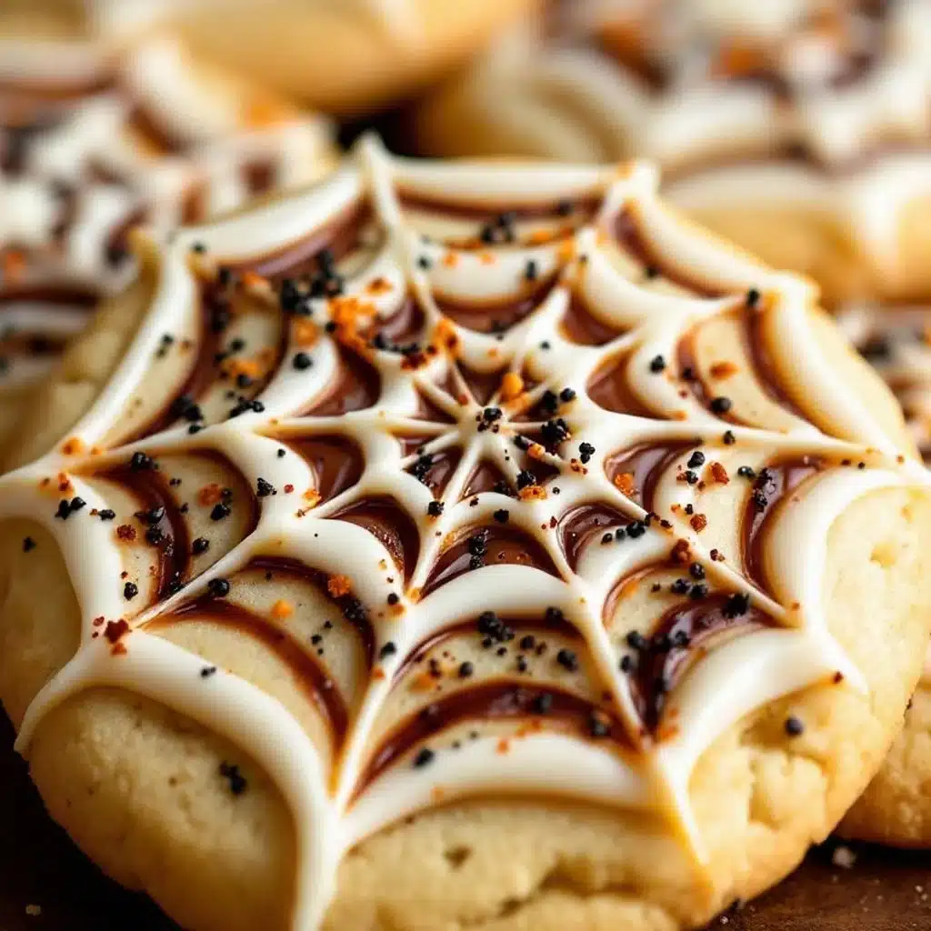 spiderweb halloween sugar cookies - featured image