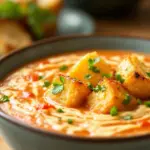 tomato soup with grilled cheese croutons - featured image
