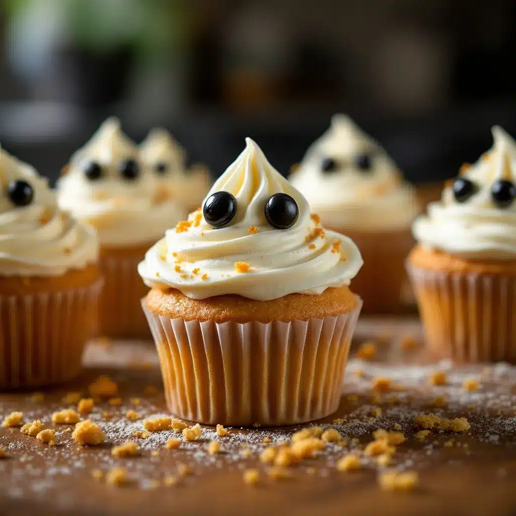 Adorable Ghost Cupcakes preparation steps