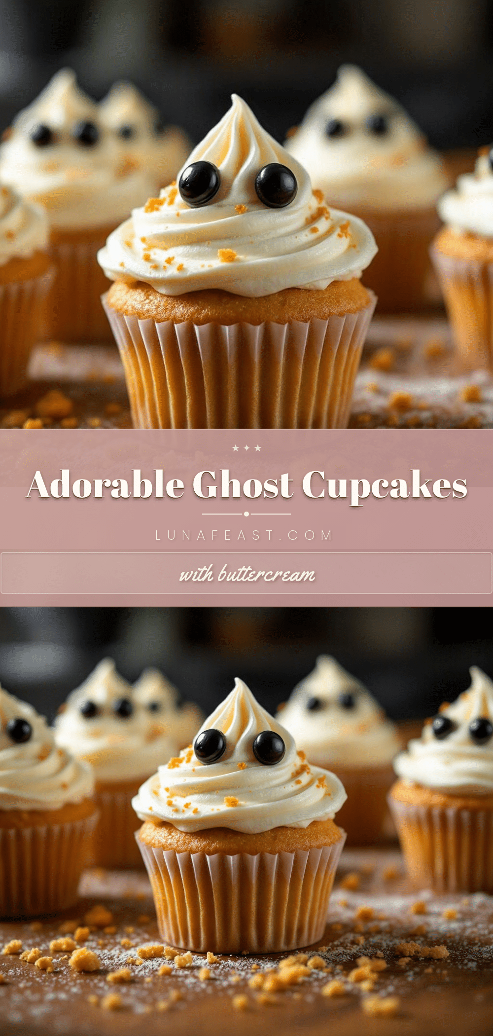 Adorable Ghost Cupcakes recipe