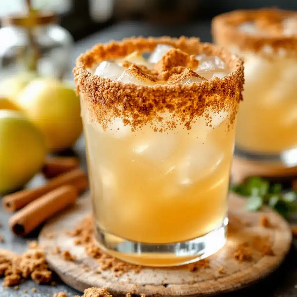 apple cider margarita with cinnamon rim preparation steps