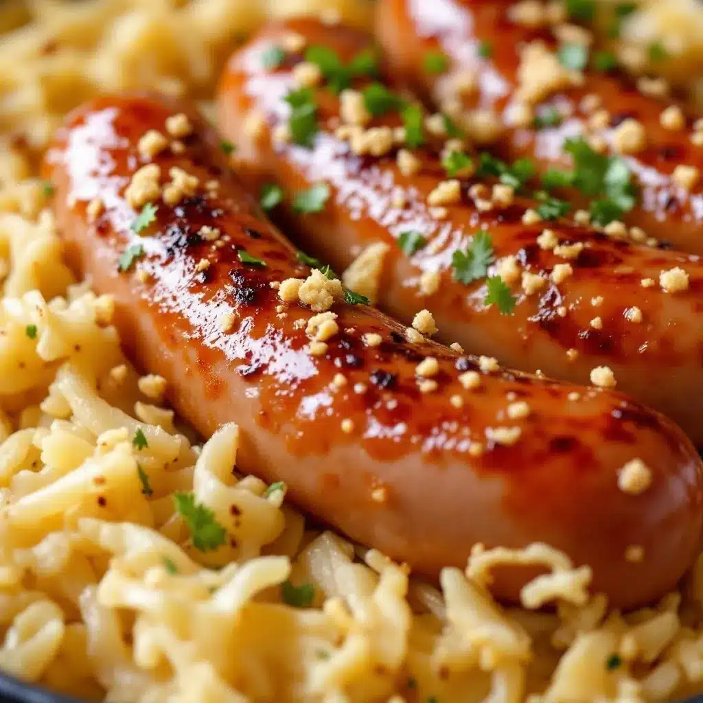bratwurst and sauerkraut skillet preparation steps