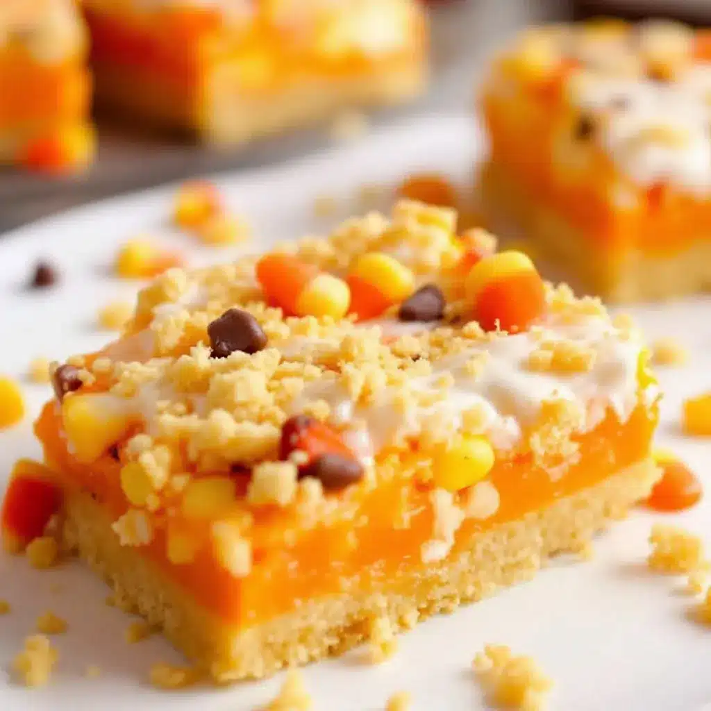 candy corn sugar cookie bars preparation steps