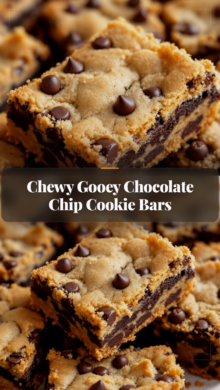 chewy gooey chocolate chip cookie bars recipe