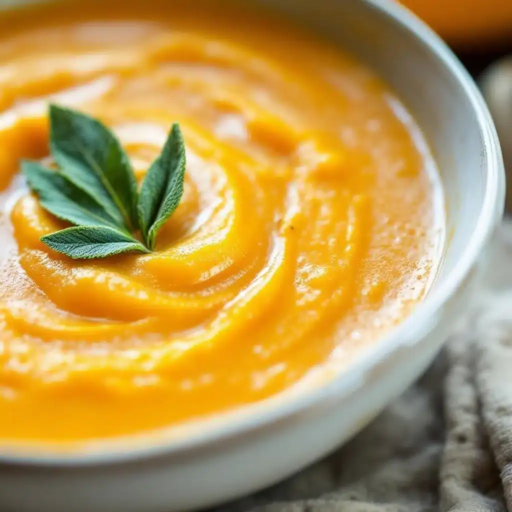 cozy creamy butternut squash soup with sage - featured image