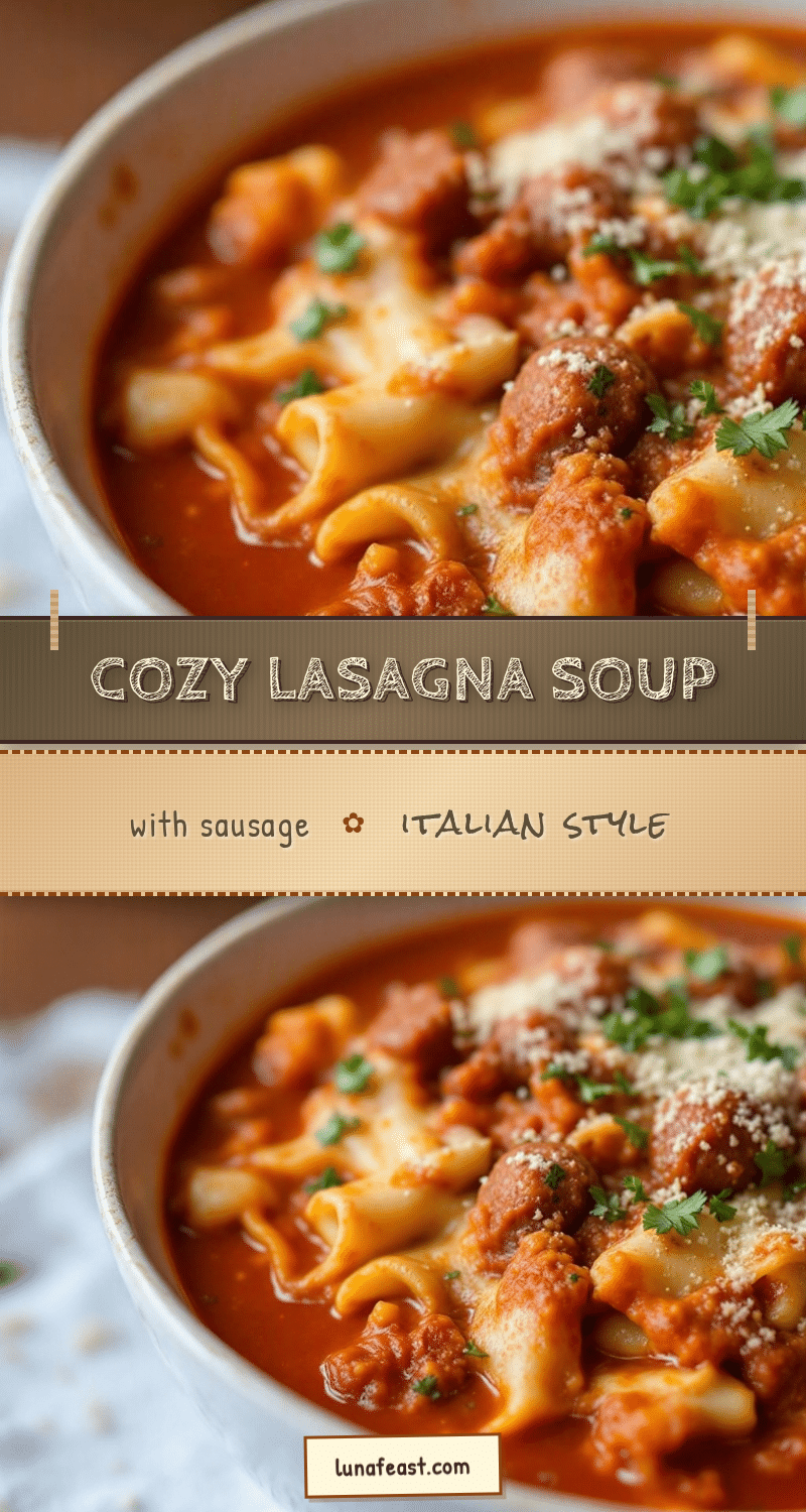 cozy lasagna soup with Italian sausage recipe