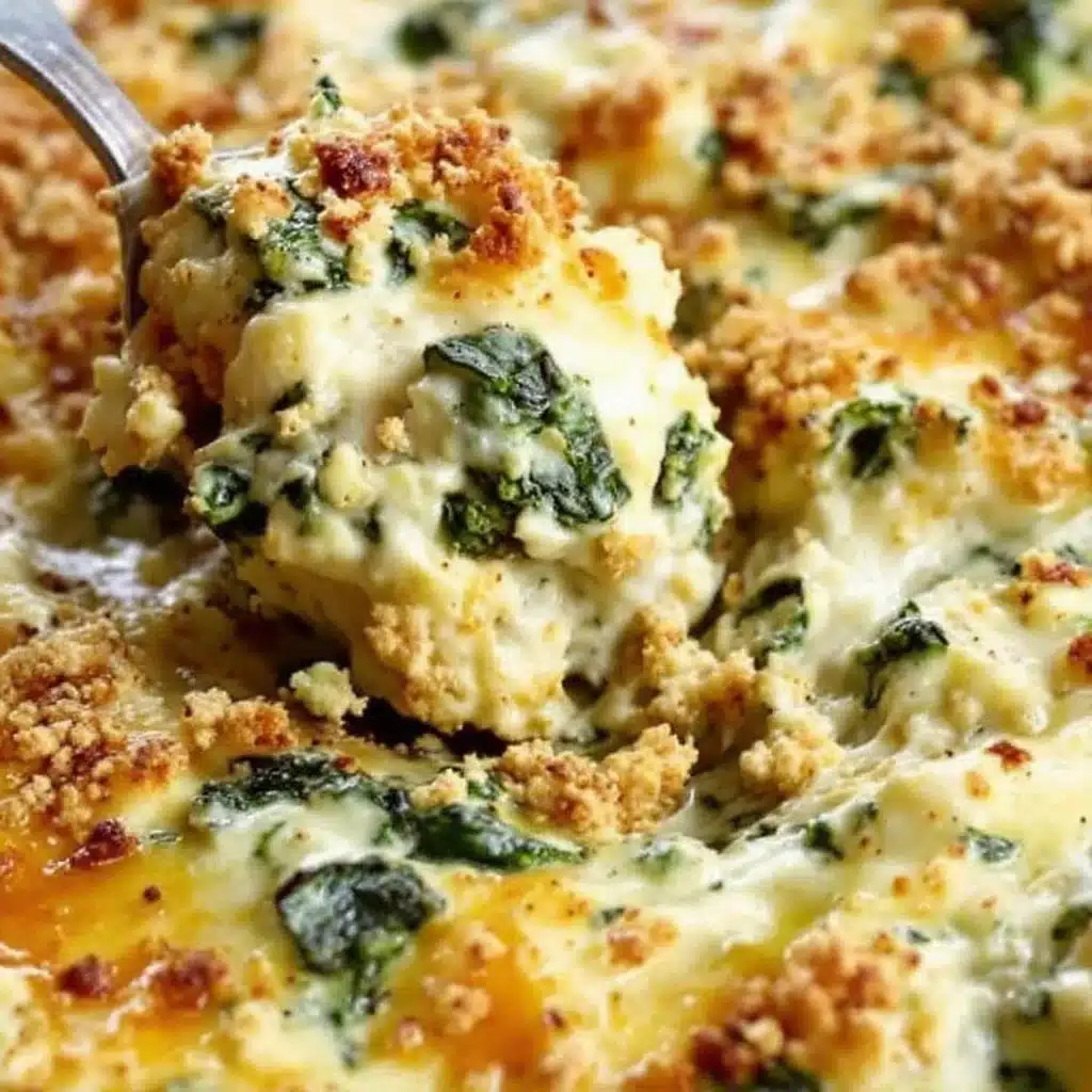 creamy baked spinach artichoke football dip - featured image