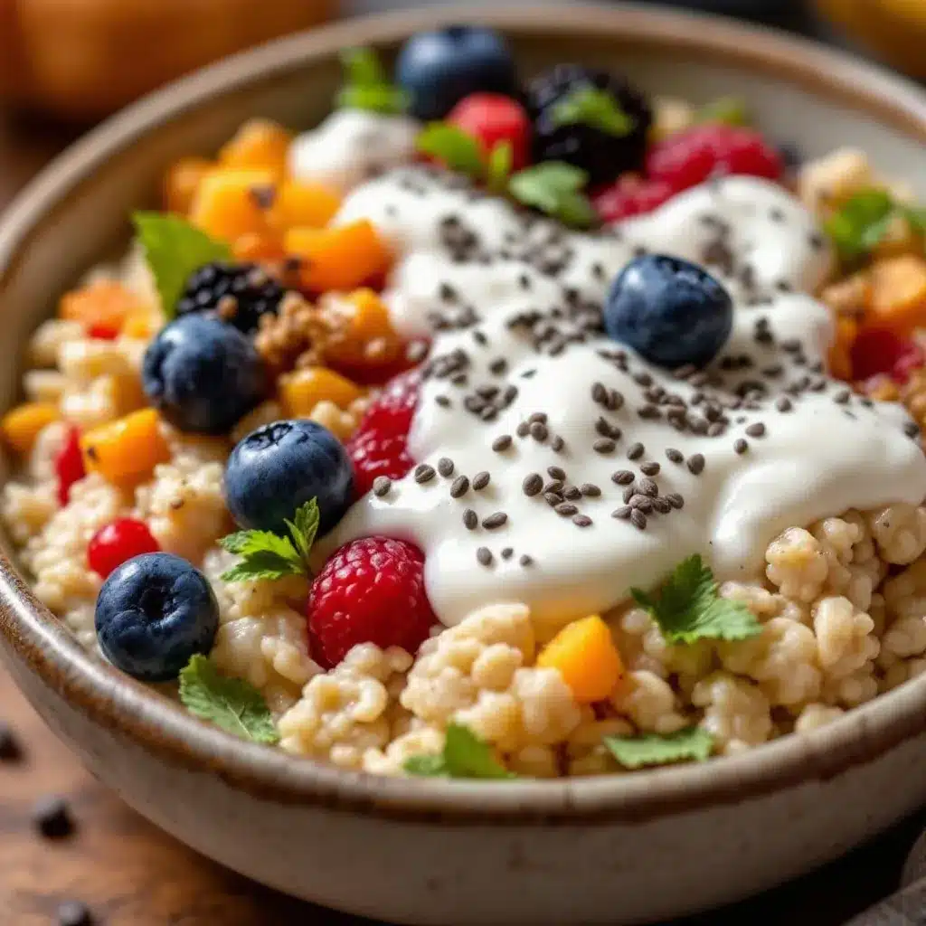 creamy berry chia overnight oats preparation steps