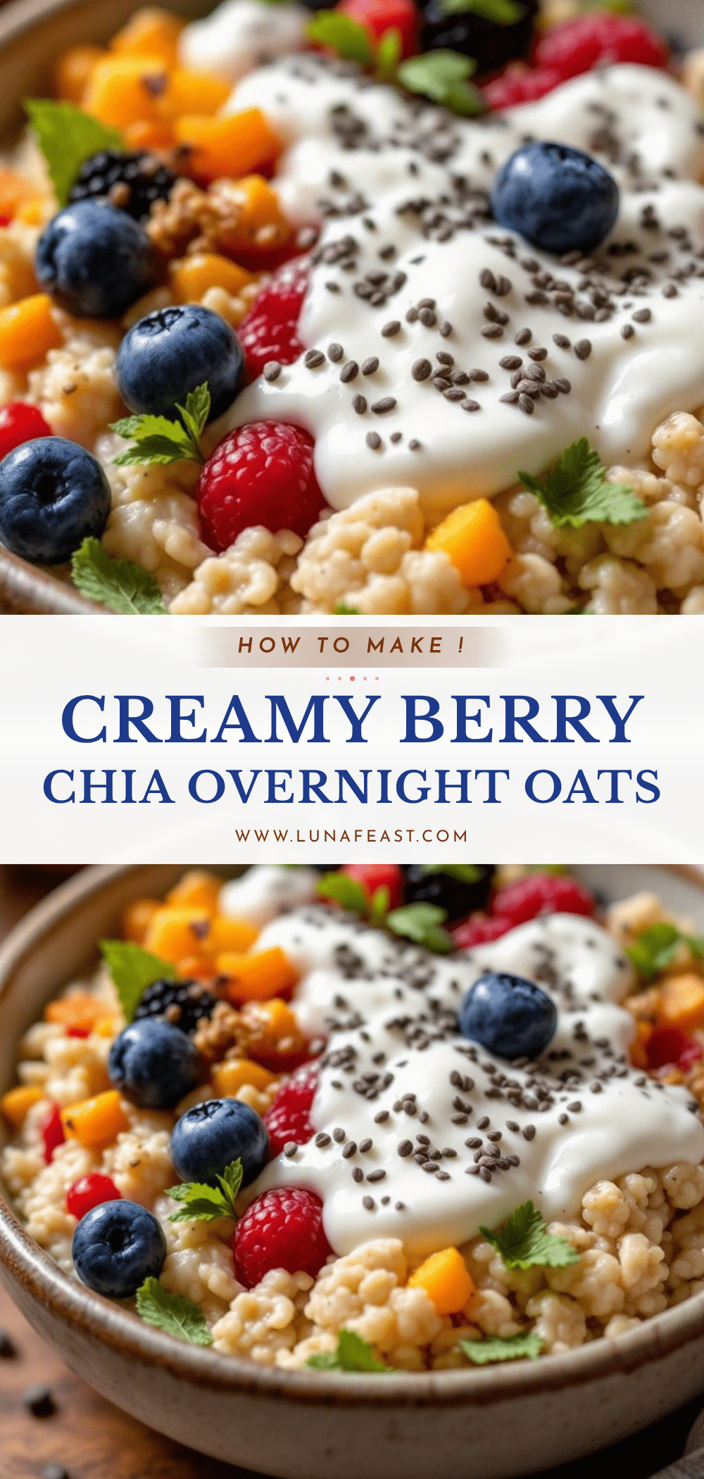 creamy berry chia overnight oats recipe