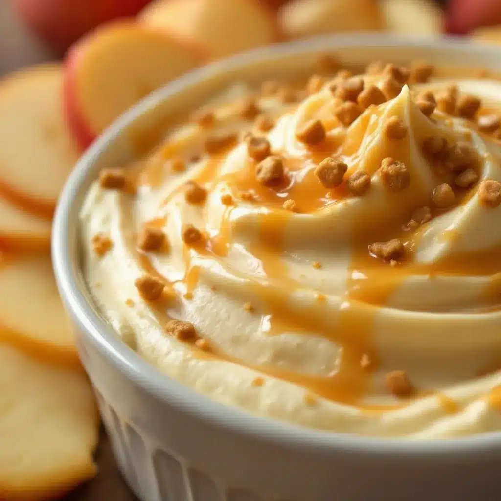 creamy caramel apple cheesecake dip preparation steps