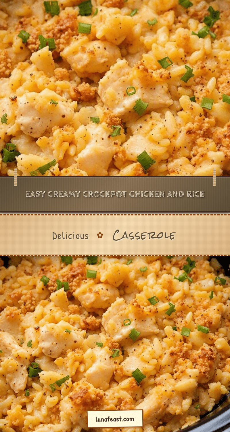 creamy crockpot chicken and rice casserole recipe