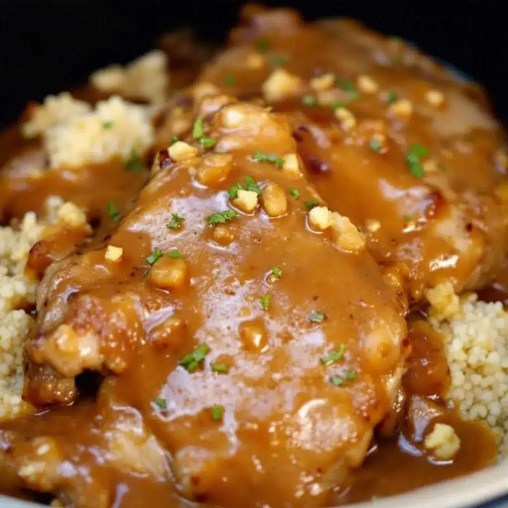 creamy crockpot pork chops with onion gravy preparation steps