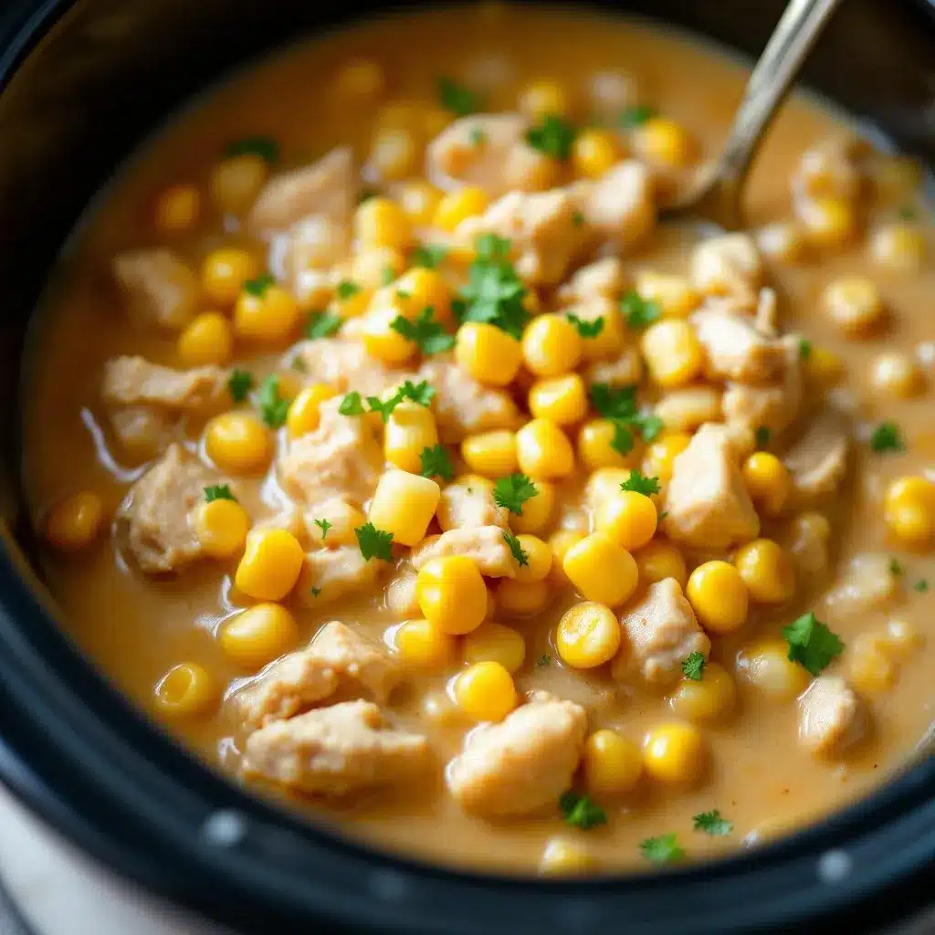 creamy crockpot white chicken chili with corn preparation steps