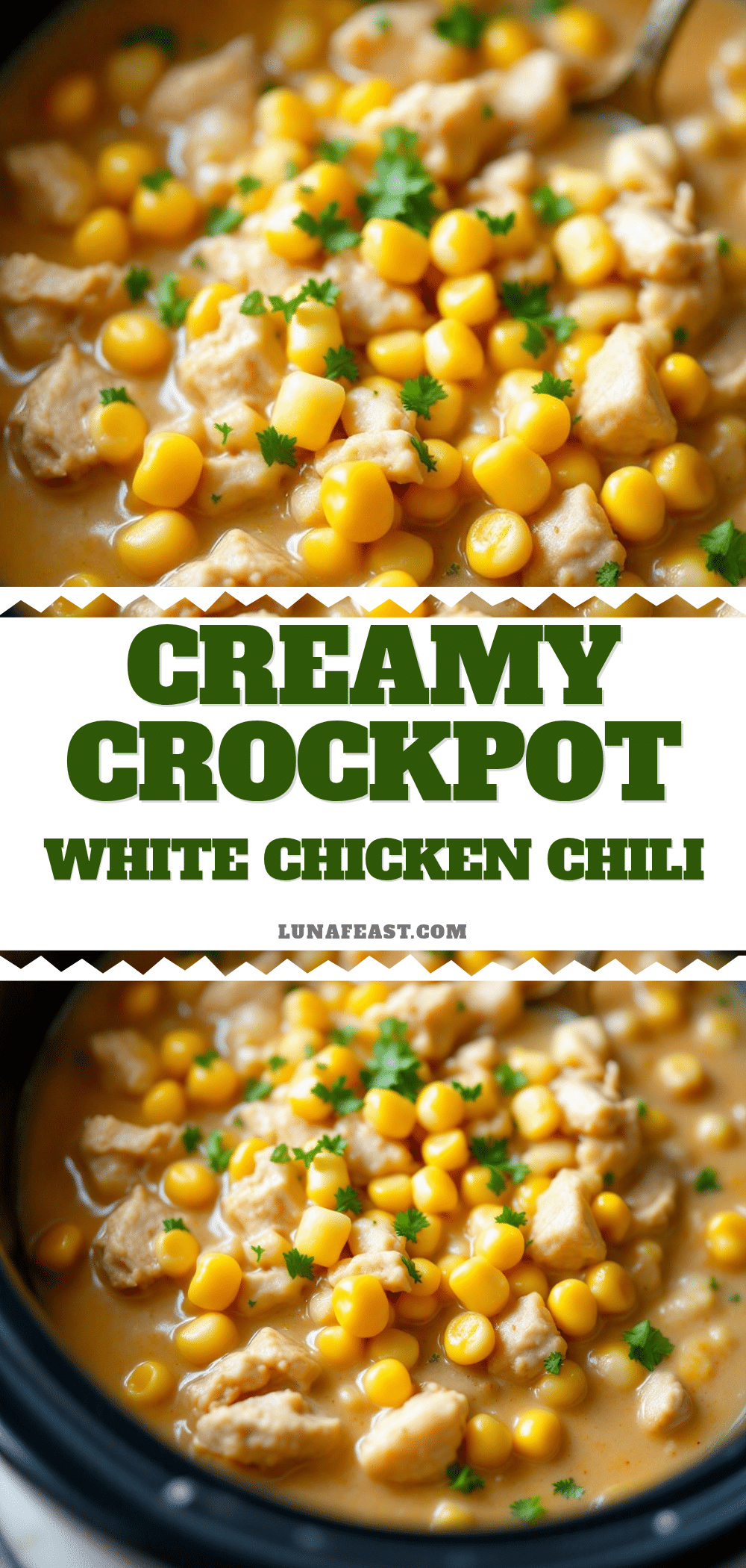 creamy crockpot white chicken chili with corn recipe
