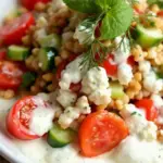 creamy cucumber tomato salad - featured image