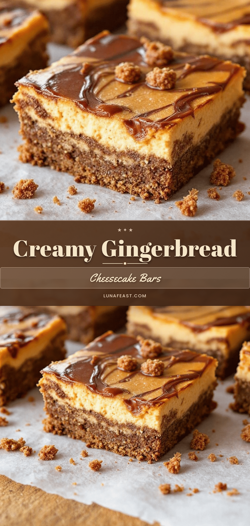 creamy gingerbread cheesecake bars recipe