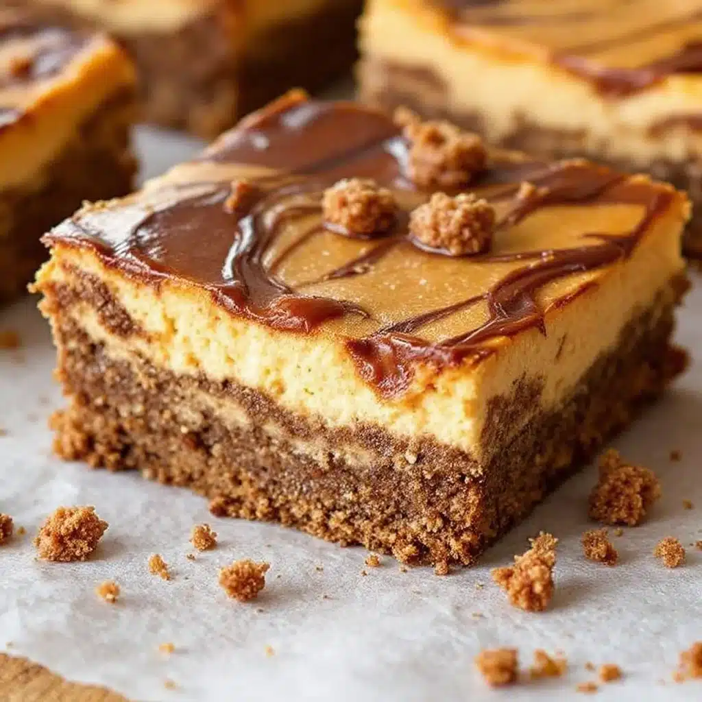 creamy gingerbread cheesecake bars - featured image