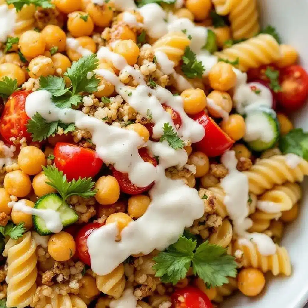creamy high-fiber chickpea pasta salad - featured image