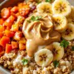 creamy peanut butter banana overnight oats - featured image