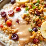 creamy peanut butter banana overnight oats - featured image