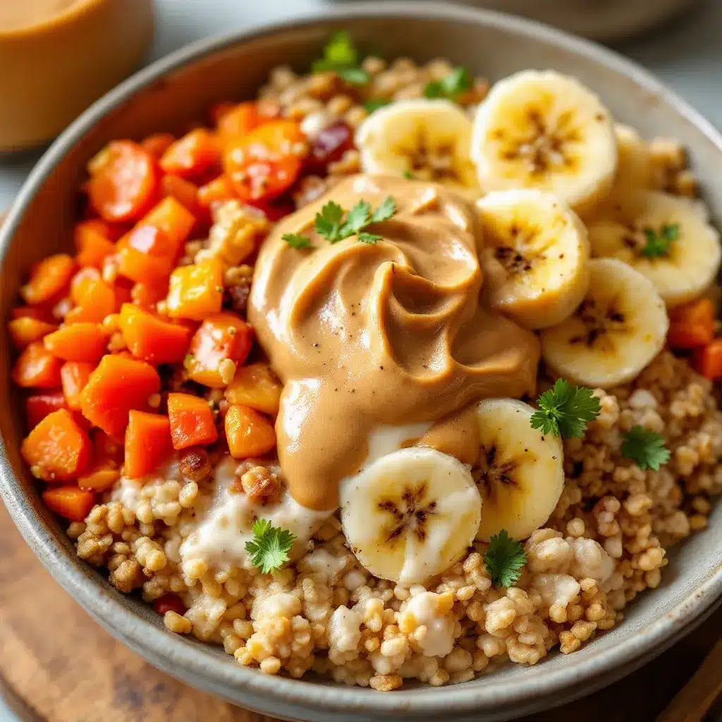 creamy peanut butter banana overnight oats preparation steps