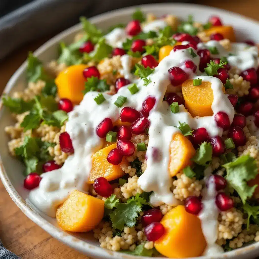 creamy persimmon and pomegranate fall salad preparation steps