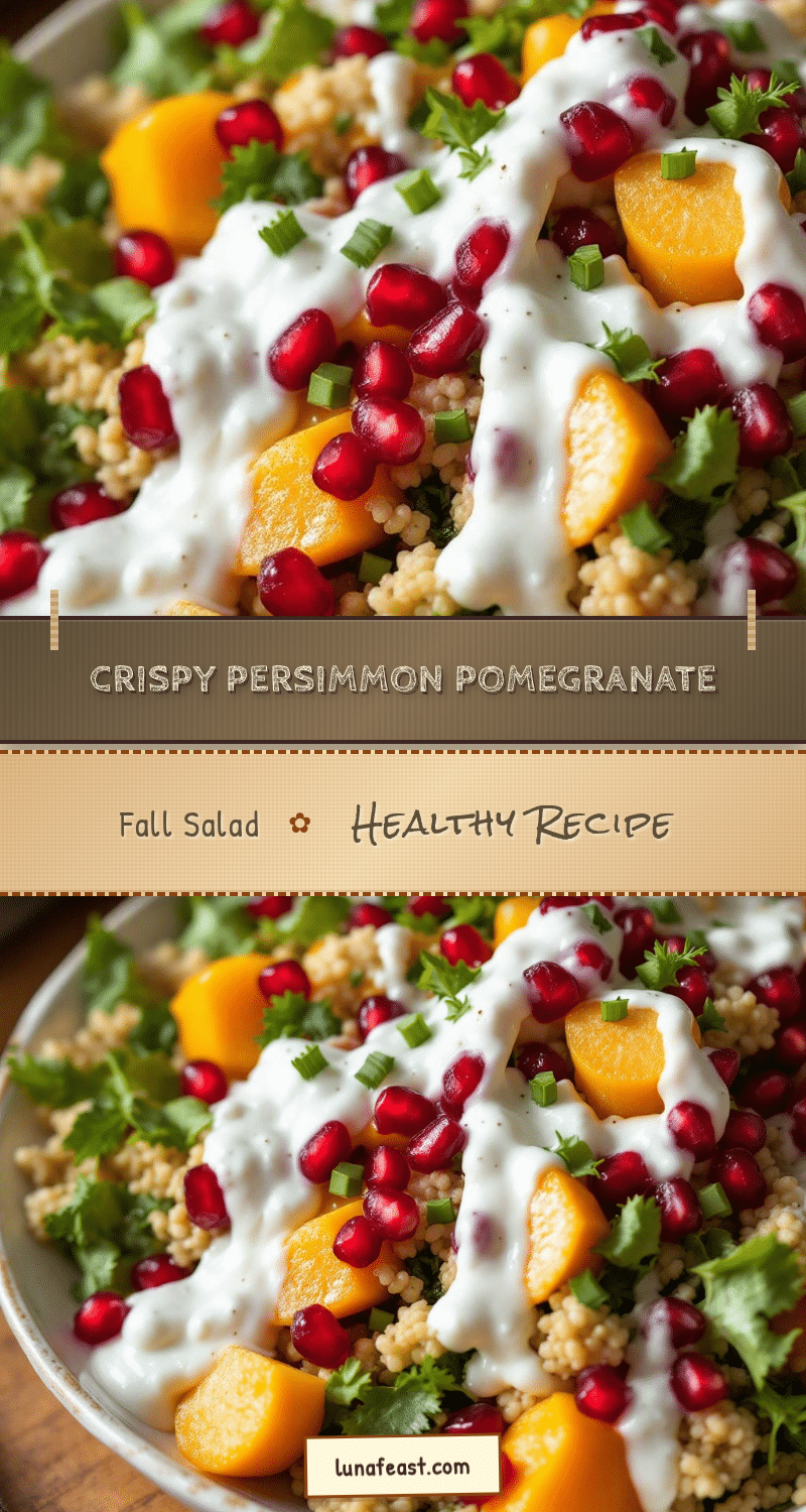 creamy persimmon and pomegranate fall salad recipe