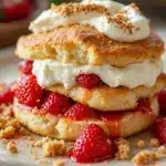 creamy strawberry shortcake with whipped mascarpone - featured image