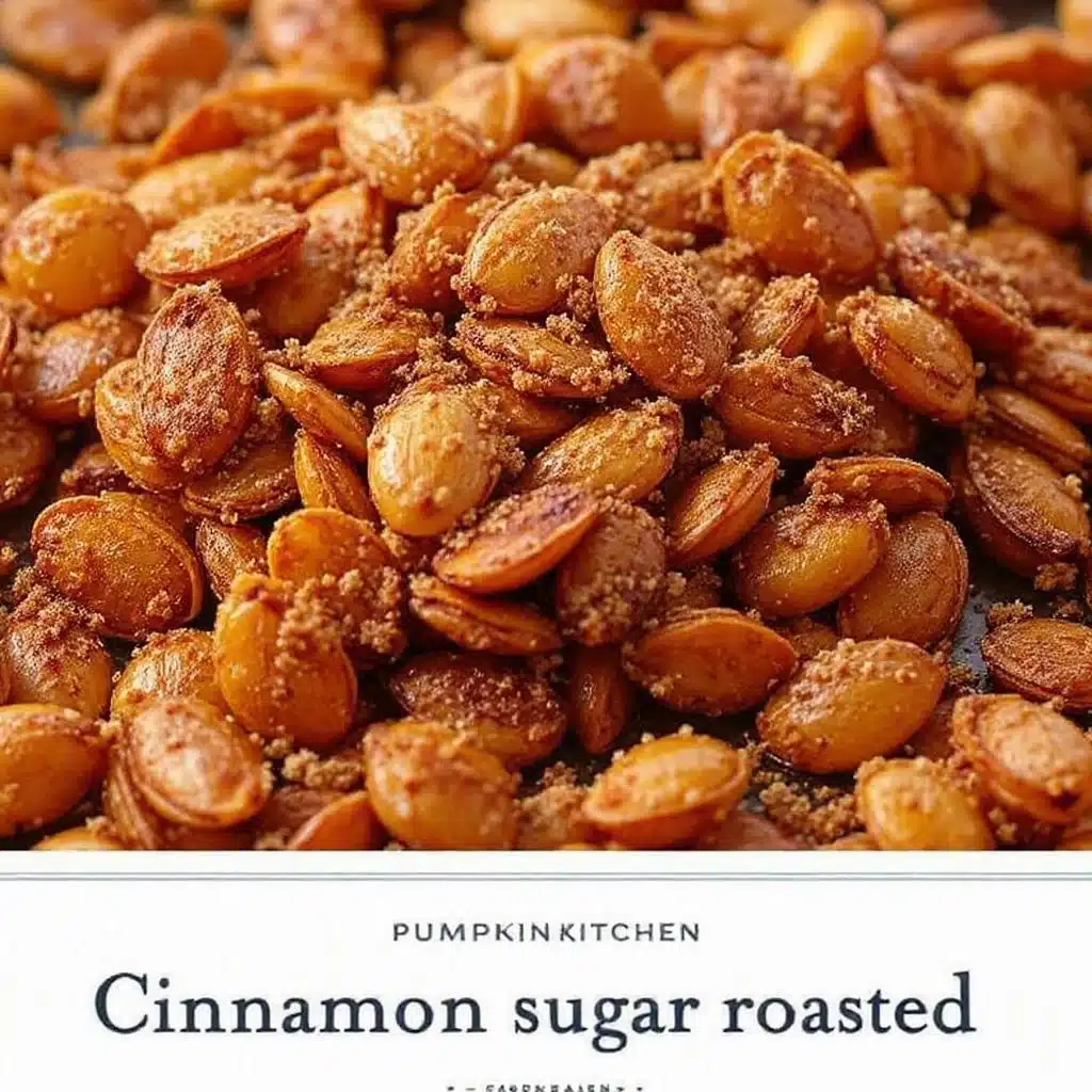 crispy cinnamon sugar roasted pumpkin seeds - featured image