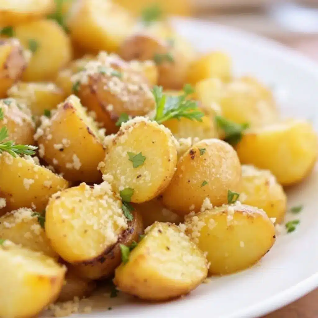 crispy garlic parmesan roasted potatoes preparation steps