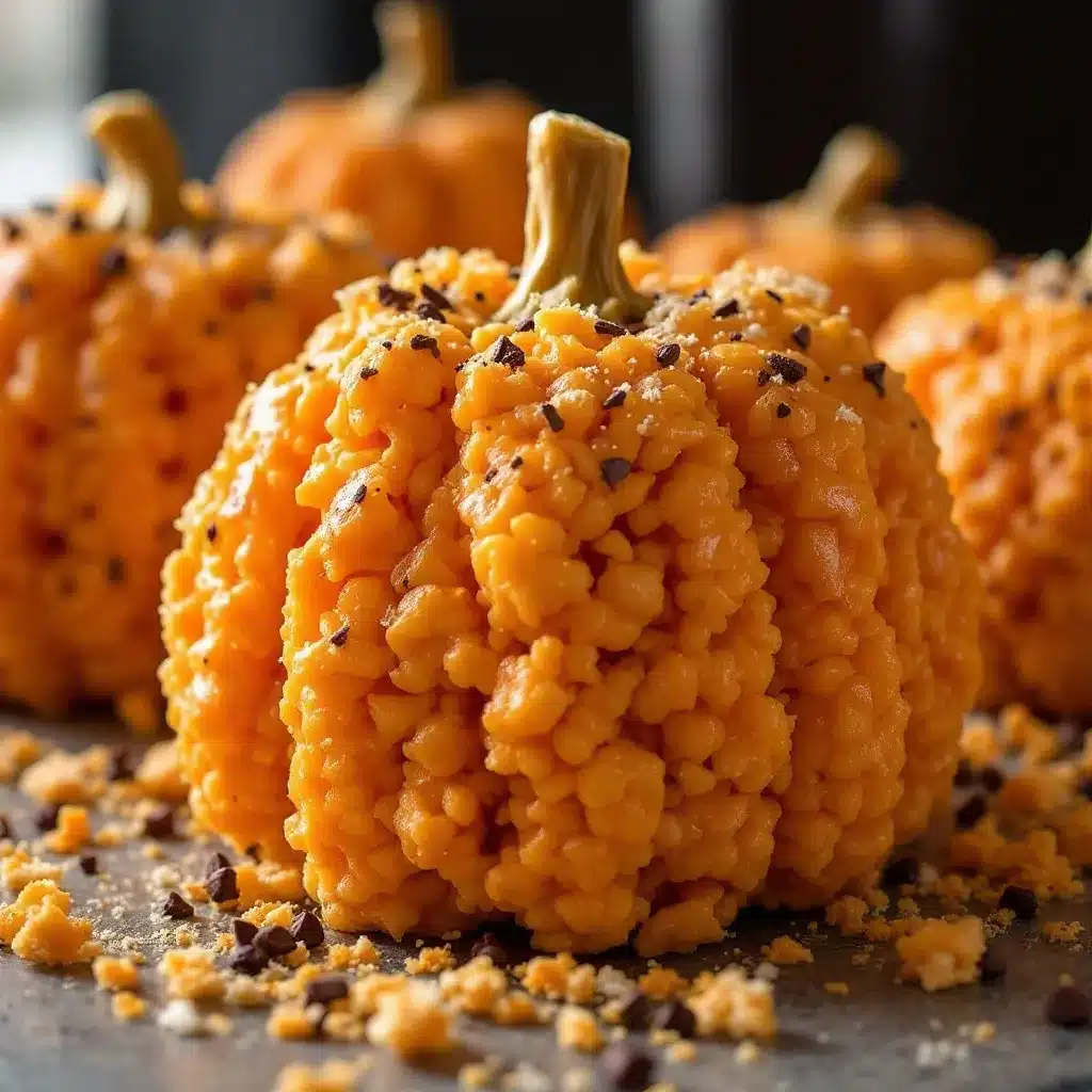 crispy halloween rice krispie treat pumpkins preparation steps