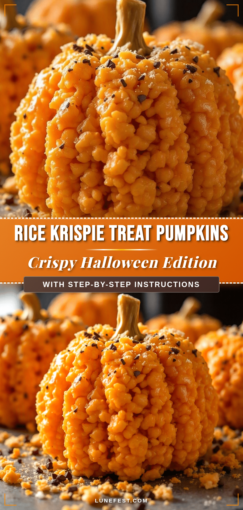 crispy halloween rice krispie treat pumpkins recipe