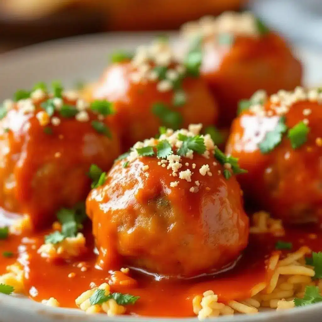 Crispy Healthy Buffalo Turkey Meatballs - featured image