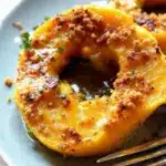 crispy maple butter delicata squash rings - featured image